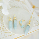 Aquamarine Jewelry Set In Gold Plated 925 Sterling Silver - Beau Life