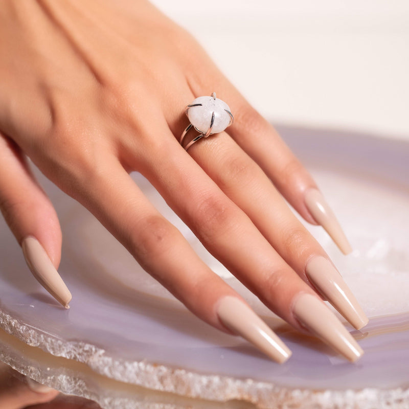 Center Of Attention Single Stone Moonstone Ring