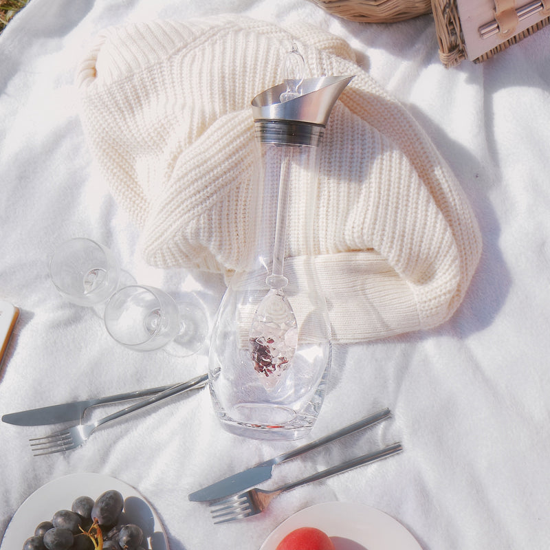 Water Stick VitaJuwel "Love" (rose quartz, garnet, rock crystal) With "Era" Water Carafe, 1.3L - Beau Life